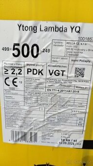 Tvárnice Ytong Lambda YQ 500 P2-300 PDK 500×499×249 mm