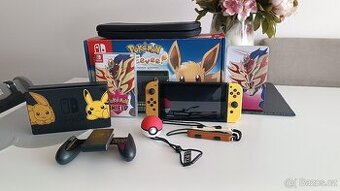 Nintendo Switch Pikachu & Eevee + hry + příslušenství - 1