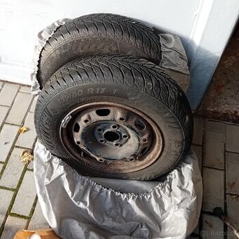 2ks zimni 155/80/13 6-7mm s disky 5x100