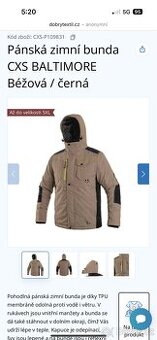 Pánská Zimní bunda CXS Baltimore , vel XL