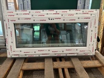 Okna PVC sklopná 1150x550 a 1280x550MM, nová, trojsklo 0.5