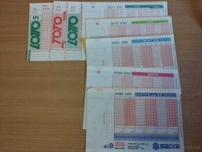 Historické tikety Športka, Sazka, Mates, 5 zo 40