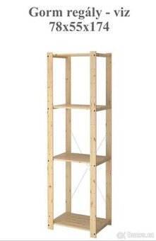KOUPÍM Dřevěný policový regal IKEA GORM nebo IKEA STEN