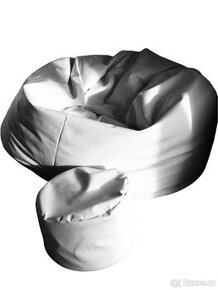 Sedací vak z bílé koženky - 1