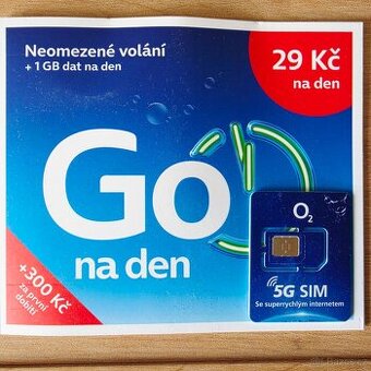 Karta sim, číslo O2 – 721 83 00 20 – Nová SIM