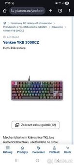 Herni klavesnice Yenkee YKB 3000CZ usb-c/usb-a