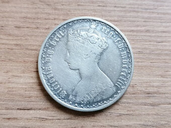 Stříbro 1 Florin 1853 Anglie stříbrná mince Velká Británie