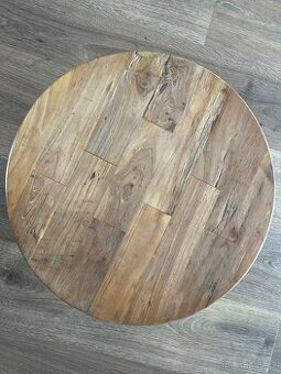 Designový konferenční stolek – masivní dřevo a kov