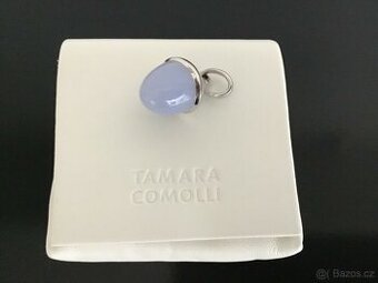 Tamara Comolli Mikado XL Blauer Chalcedon Anhänger 18K Weißg