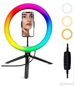 RGB Prstencová lampa, kruhové světlo ring led light set 26cm