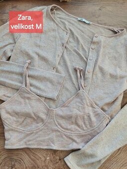 Vel. M Zara set crop top + crop svetřík