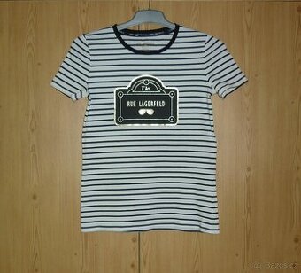 Bílo - černé dámské tričko Karl Lagerfeld