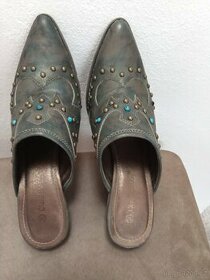 Dámské kožené letní pantofle