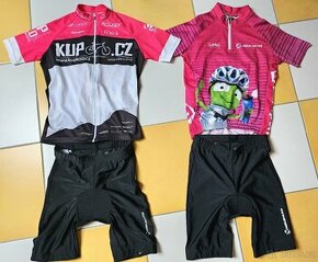 Dětské cyklistické kraťasy a dresy, na 9-10 let