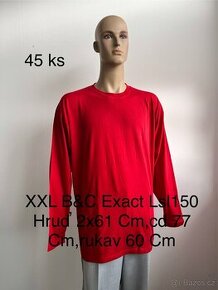 Pánské triko červené dlouhý rukáv L,M,XXL