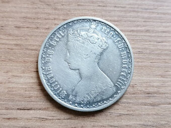 Stříbro 1 Florin 1853 Anglie stříbrná mince Velká Británie