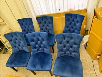 Luxusní semišové židle 6 kusů - záruka