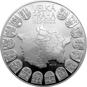 10.000 Kč - Založení Velké Prahy - leštěná varianta