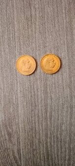 2x Zlatá mince 20 korun FJI - 1