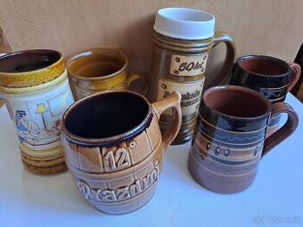 Keramické půllitry – sběratelská sada 6 ks, různé značky