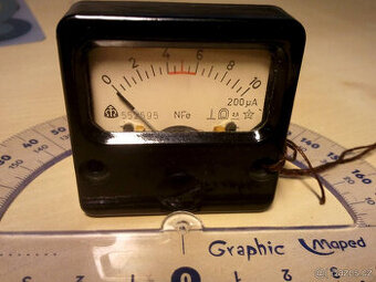 Retro panelový mikro-ampérmetr, Nový⭐