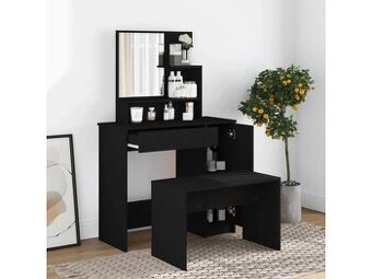 Toaletní / kosmetický stolek se zrcadlem - černý