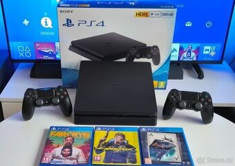 Sony PS4 PLAYSTATION 4 SLIM + 2X OVLADAC + HRY