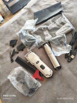 Zbrusu nový zastřihovač vlasů v kompletní sadě