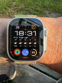 Apple Watch Ultra 2 49mm, Titanové, Modrý Oceánský řemínek