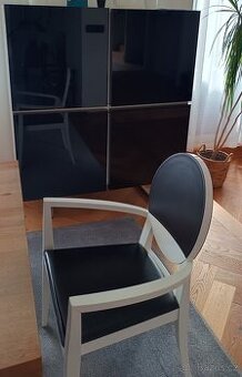 Italské židle-křesla, masiv-kůže-, stůl, komoda Calligaris
