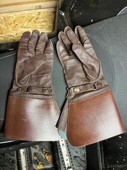 Retro kožené rukavice na motorku