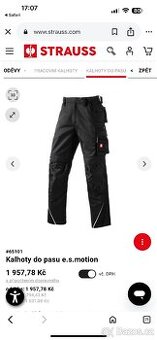 Pánské kalhoty Engelbert Strauss vel. 52