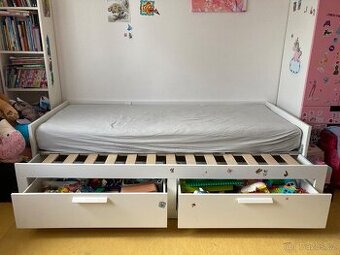 Ikea Brimnes rozkládací postel se 2 kvalitními matracemi