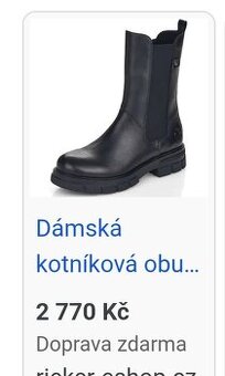 Dámské kožené Chelsea Rieker 41 Nové