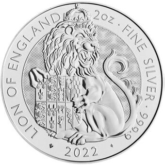 Stříbrná mince 2 Oz The Tudor Beasts Lion of England 2022
