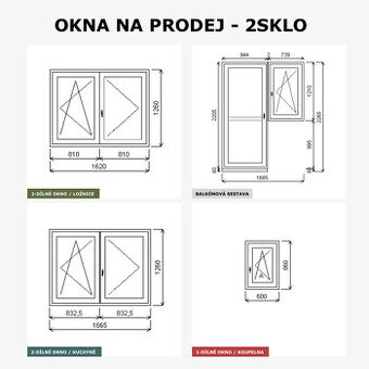 Okna na prodej - 2sklo s doplňkama