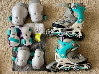 Dětské kolečkové brusle Oxelo + sada chráničů 2XS
