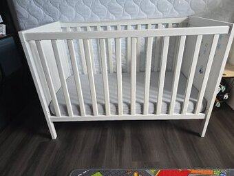 Dětská postýlka, bílá, 60x120 cm