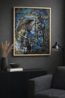 Kůň na černém plátně