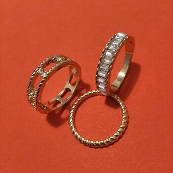 3x nový "zlatý" prstýnek