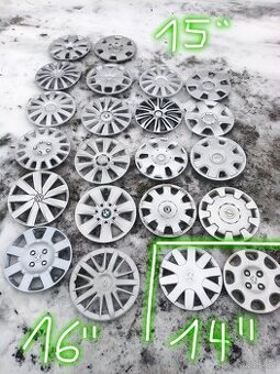 Poklice kryty kol mix na doplnění sady 16" 15" 14"