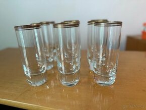 Sada sklenic se zlatým okrajem 9 ks