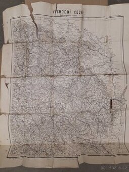 Mapa východních Čech Království českého r.v.1897