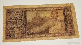 Vzácná bankovka 50 korun z roku1922 - "ROZSEVAC"