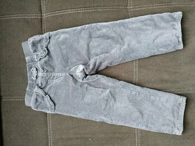 Dívčí zateplené látkou sametové kalhoty Lupilu vel 92 - 1