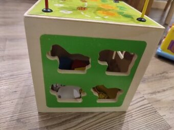 Dřevěná vzdělávací kostka Baby mix