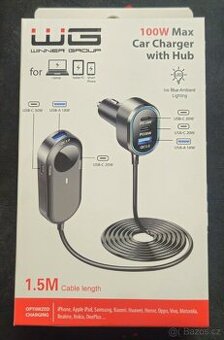 WG autonabíječka s HUB 1,5m - 6x USB 100W Nová