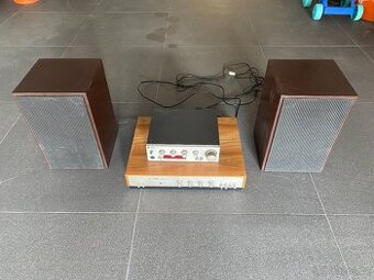 Mix gramofony, zesilovače, repro Tesla