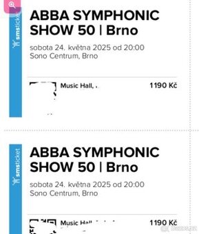 2 vstupenky na ABBA SYMPHONIC SHOW