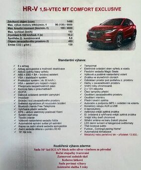 Honda hr-v 1,5i-VTEC MT COMFORT EXCLUSIVE 2019 (44 800km)